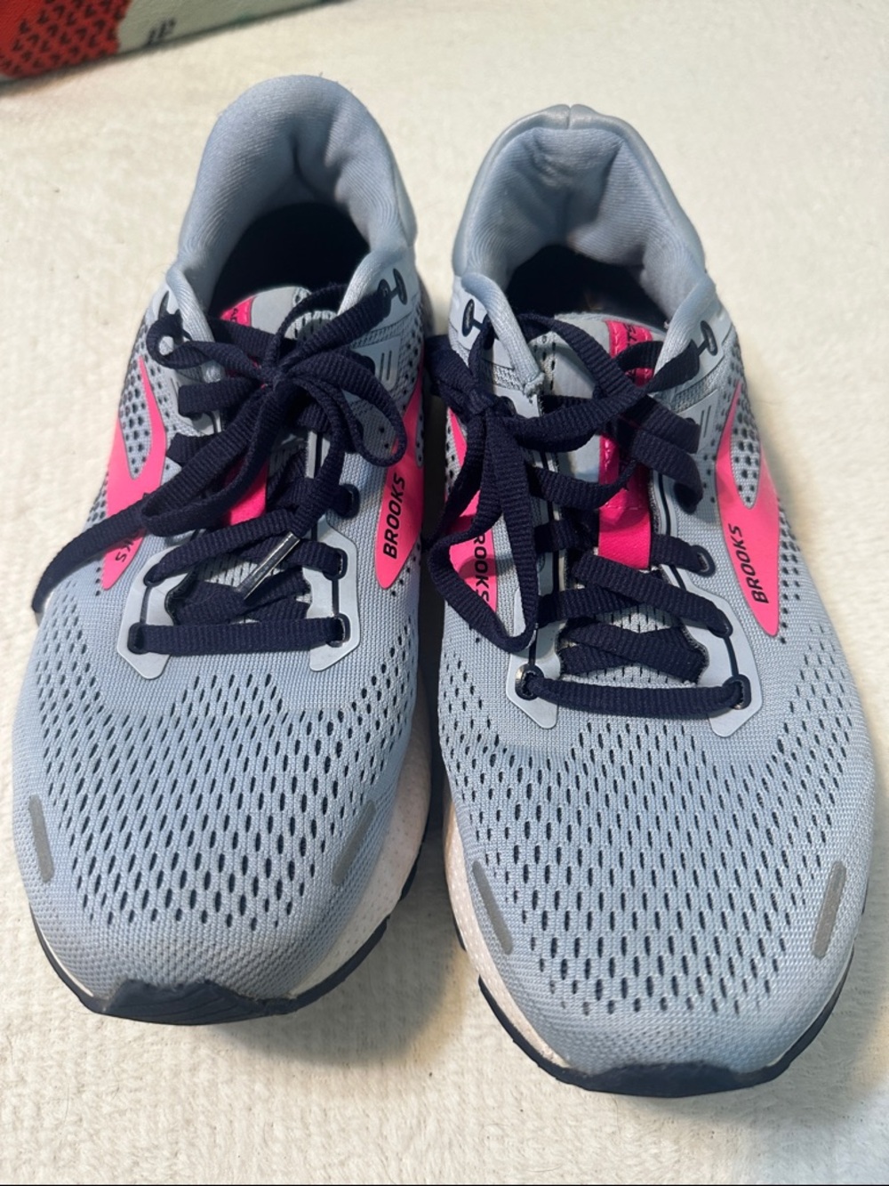 Brooks Women’s Athletic Shoes — Light Gray with Pink Accents